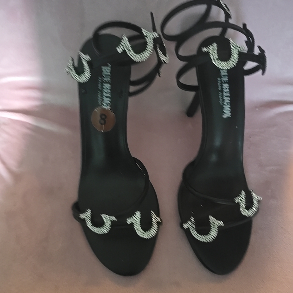 True Religion Black Heels Sleek Minimalist Design